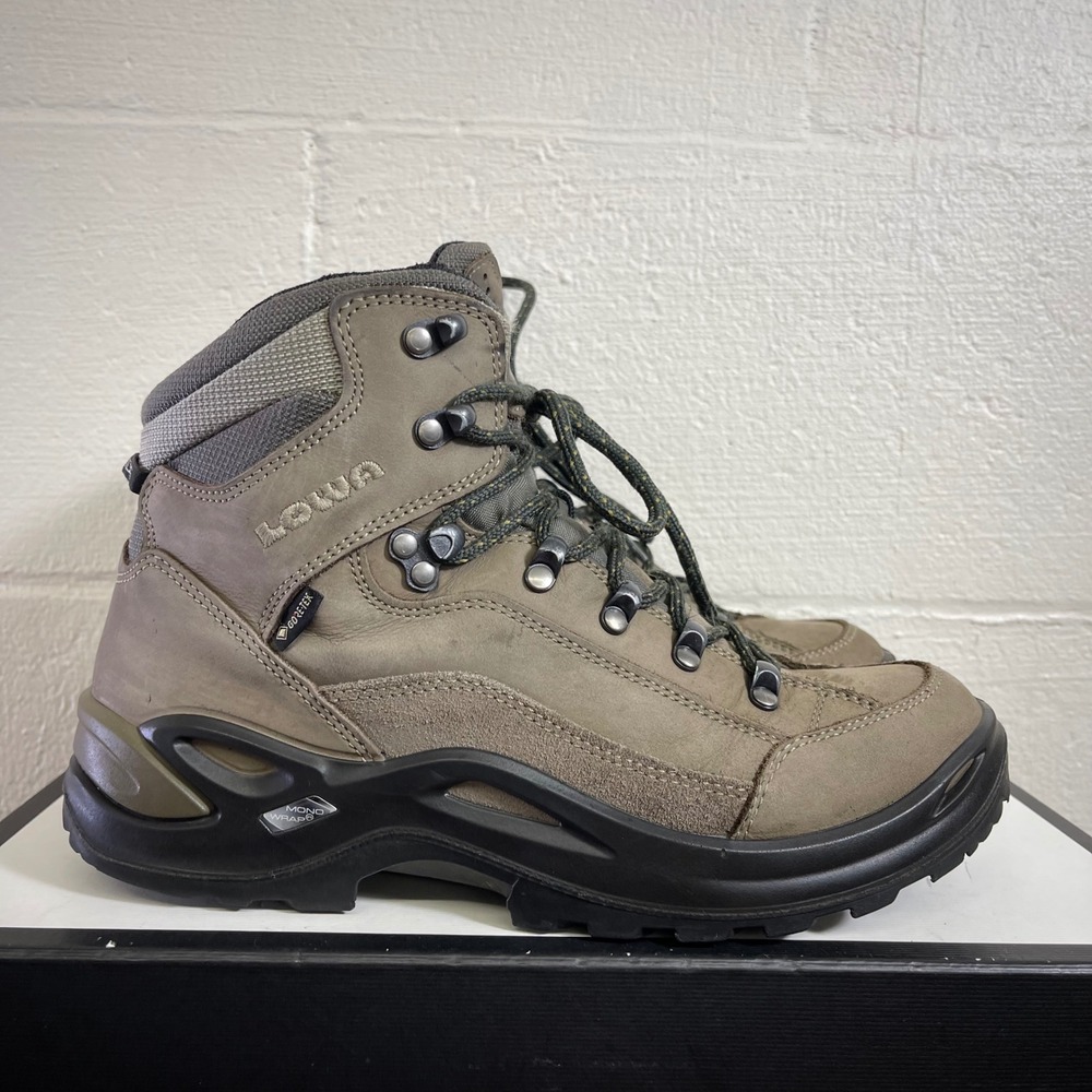 Lowa Renegade GTX Mid Gore-Tex Taupe Nubuck Suede Hiking Boot Shoes Women's 8.5